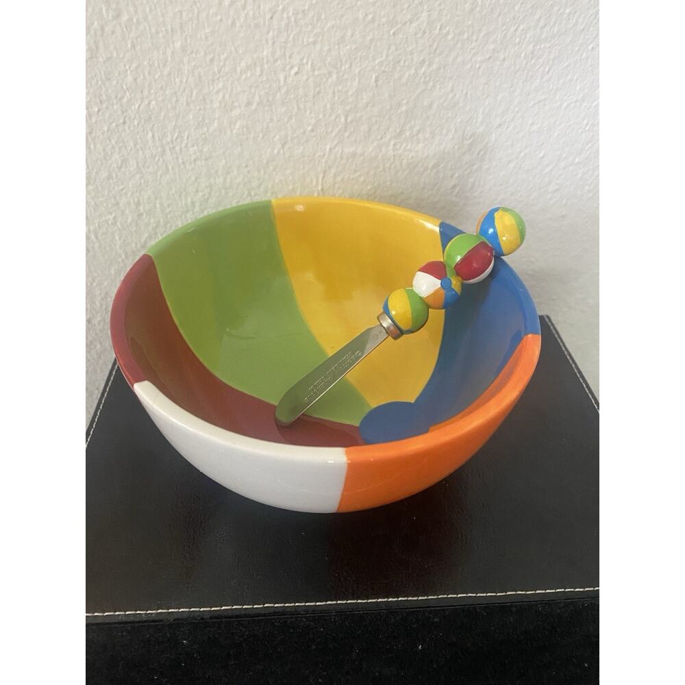 Boston Warehouse Dip Bowl & Spreader Set Beach Ball
